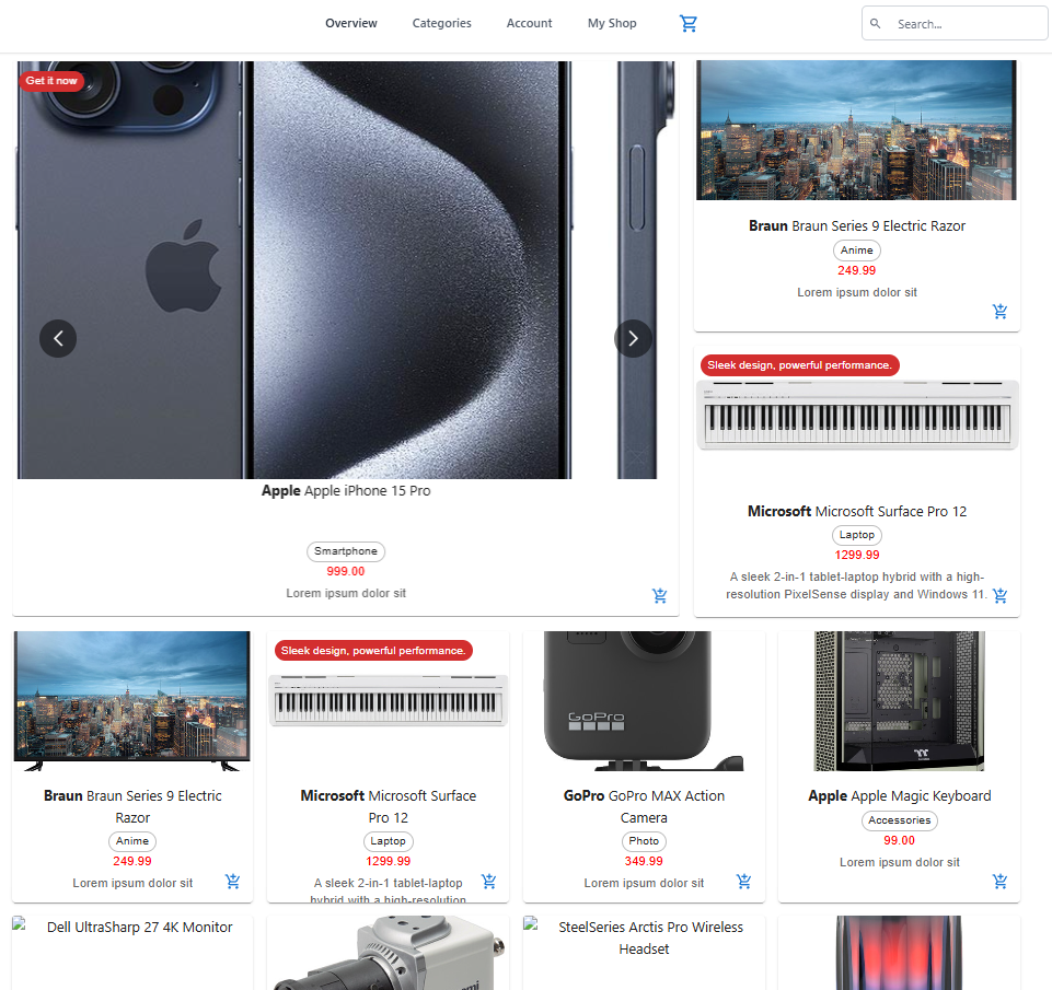 Webshop Overview